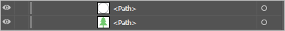 Illustrator Layers panel with individual paths for each layer of the point symbol example Illustrator Layers panel with individual paths for each layer of the point symbol example