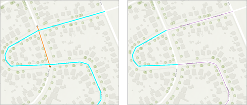 Split a line using a line to create one line and one multipart line